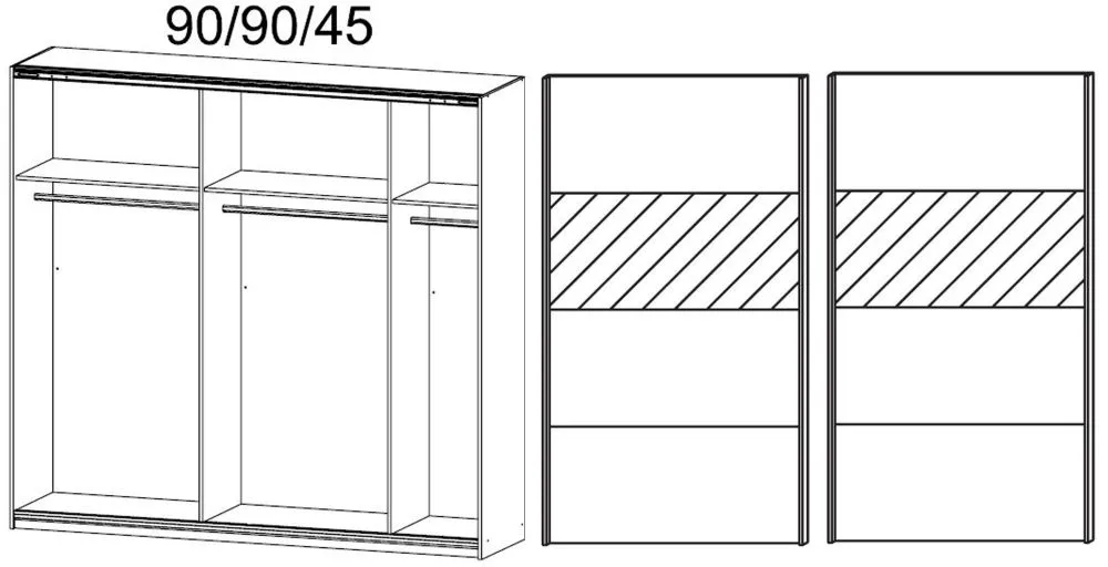 Quadra 2 Door Sliding Wardrobe - Silk Grey, White Glass