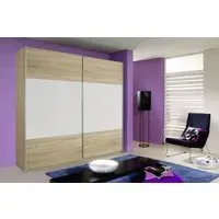 Quadra 2 Door Sliding Wardrobe - Sonoma Oak, Alpine White