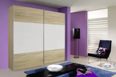 Quadra 2 Door Sliding Wardrobe - Sonoma Oak, Alpine White