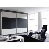 Quadra 2 Door Sliding Wardrobe - White, Dark Grey