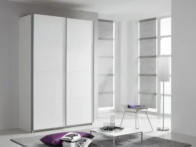 Quadra 2 Door Sliding Wardrobe - White image
