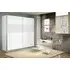 Quadra 2 Door Sliding Wardrobe - White, Silk Grey Glass