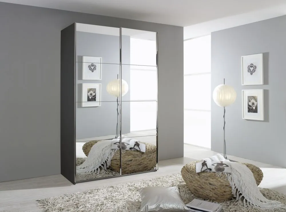 Quadra Full Mirrored Sliding Wardrobe