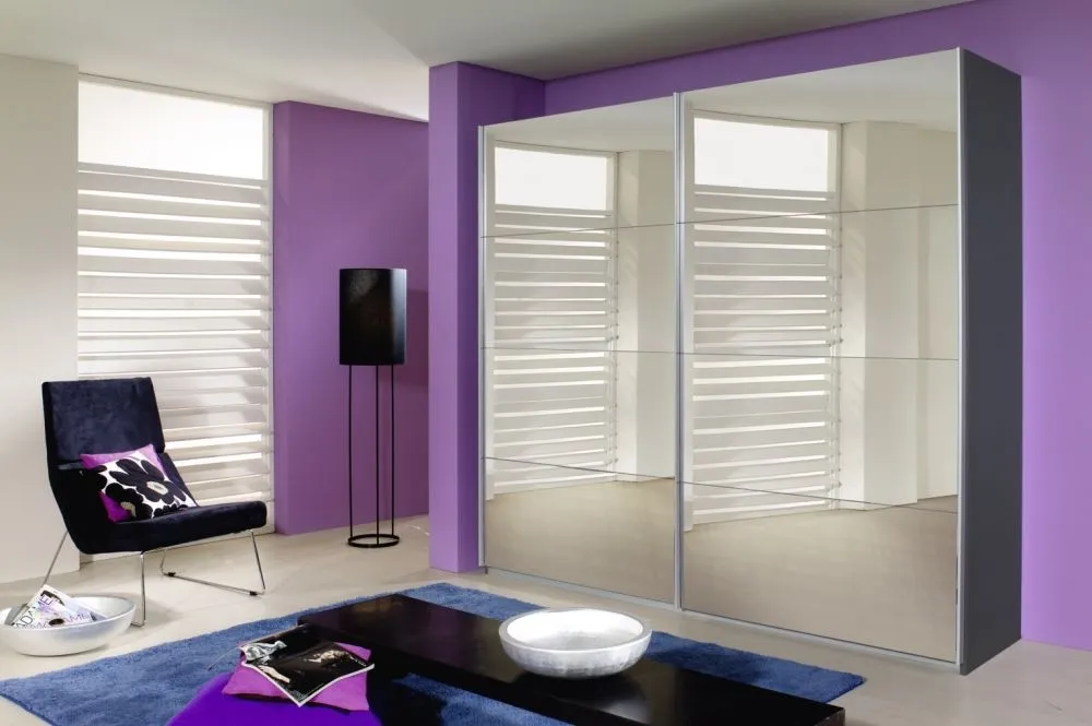 Quadra Full Mirrored Sliding Wardrobe