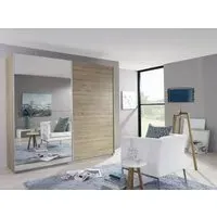Quadra Sliding Wardrobe with Decor and Mirror - MDF