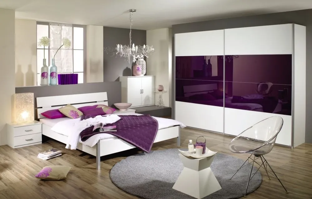 Quadra Sliding Wardrobe with Decor and Part Glass - MDF