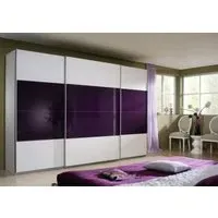 Quadra Sliding Wardrobe with Decor and Part Glass - MDF