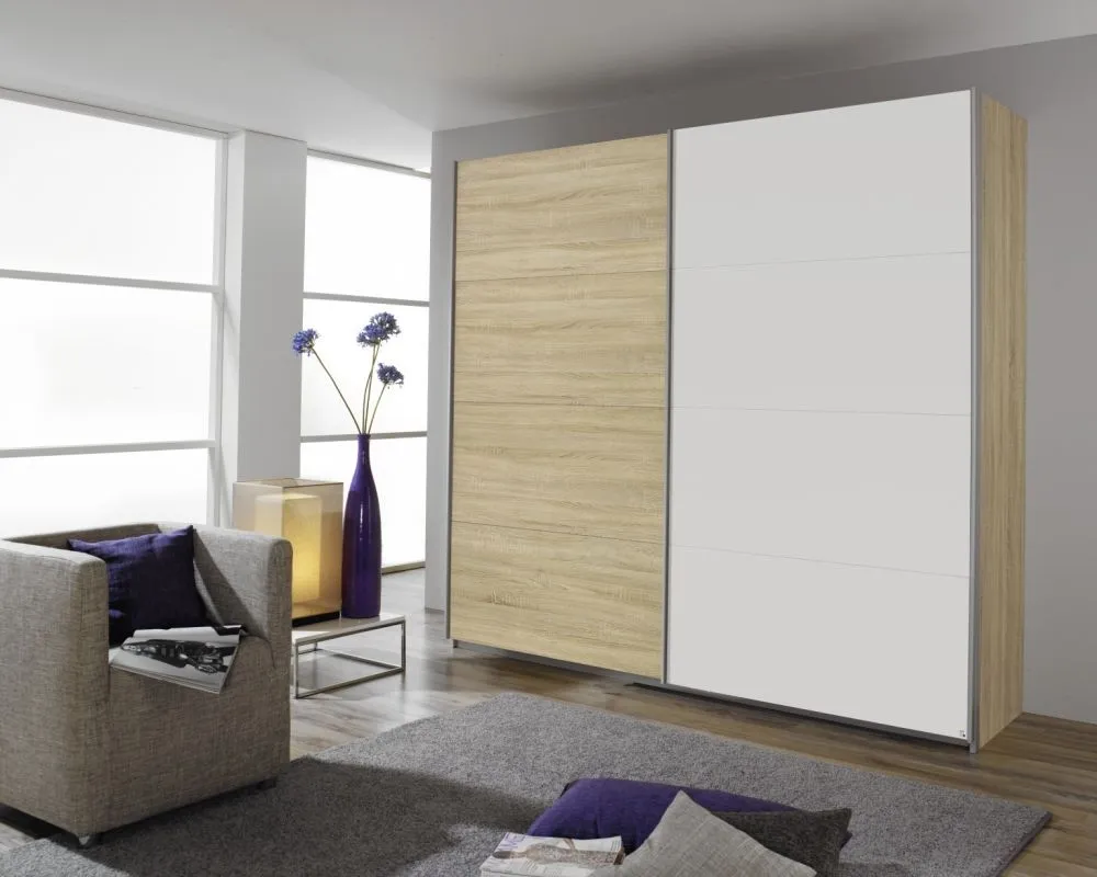 Quadra Sliding Wardrobe with Decor Front - MDF, Chipboard