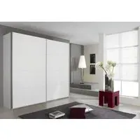 Quadra Sliding Wardrobe with Full Glass Front - MDF