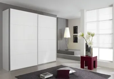 Quadra Sliding Wardrobe with Full Glass Front - MDF image