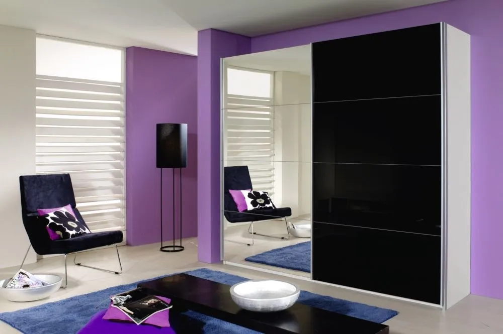 Quadra Sliding Wardrobe with Glass Mirror - MDF, Chipboard