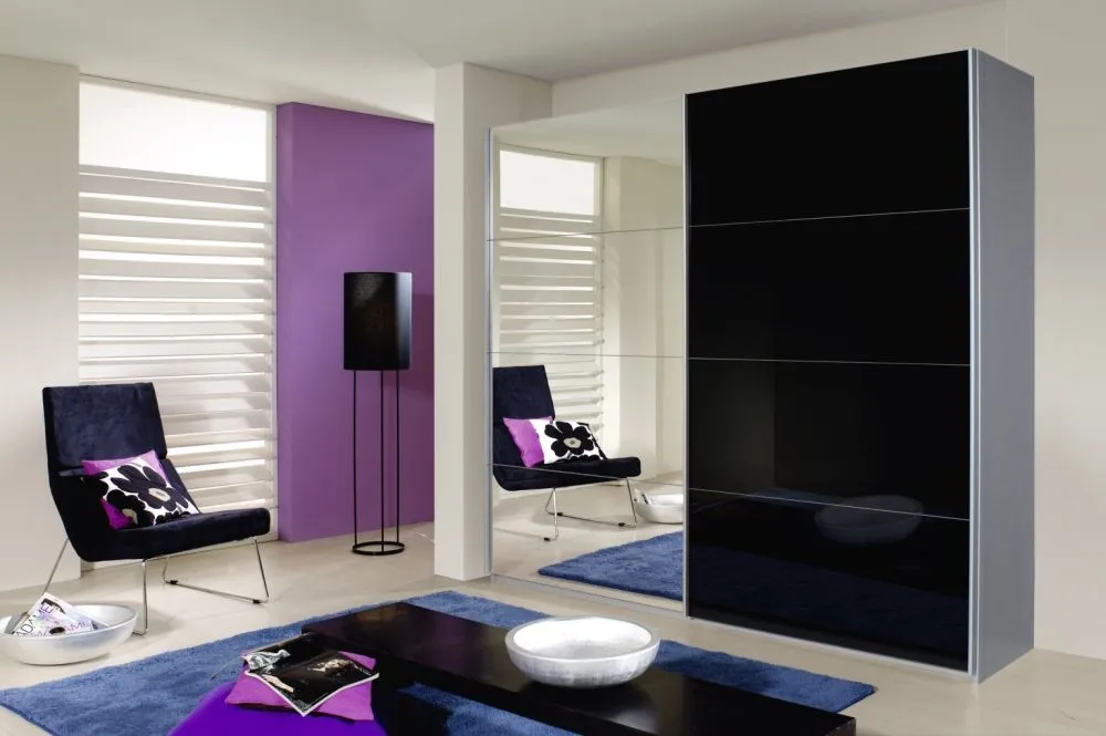 Quadra Sliding Wardrobe with Glass Mirror - MDF, Chipboard