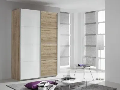 Quadra Sliding Wardrobe with Gloss and Decor Front - MDF