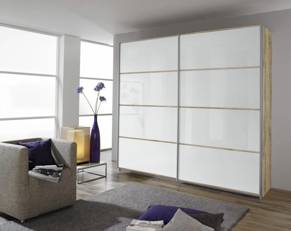 Quadra Sliding Wardrobe with High Gloss Front - MDF