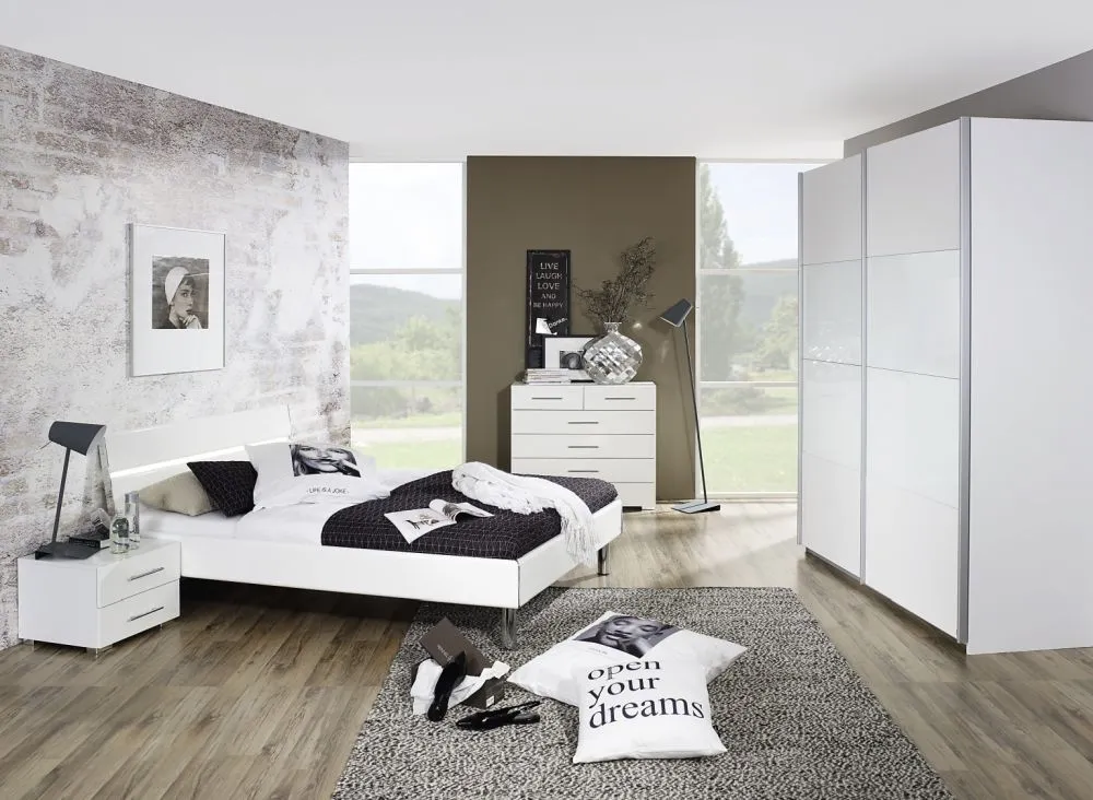 Quadra Sliding Wardrobe with High Gloss Front - MDF