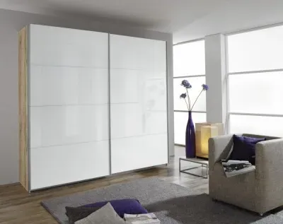 Quadra Sliding Wardrobe with High Gloss Front - MDF