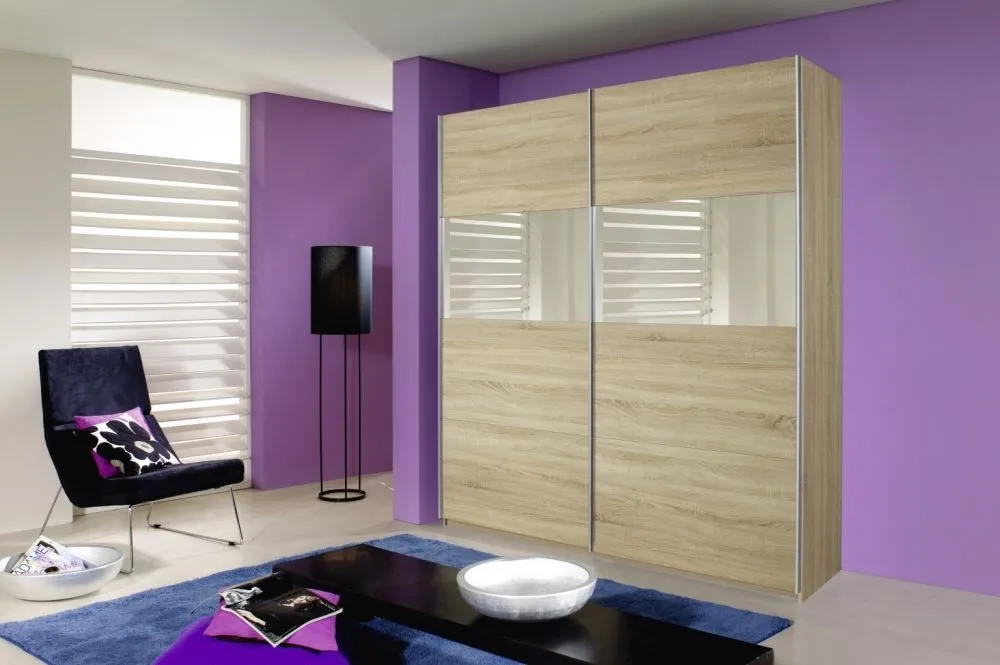 Quadra Sliding Wardrobe with Mirror - MDF, Chipboard