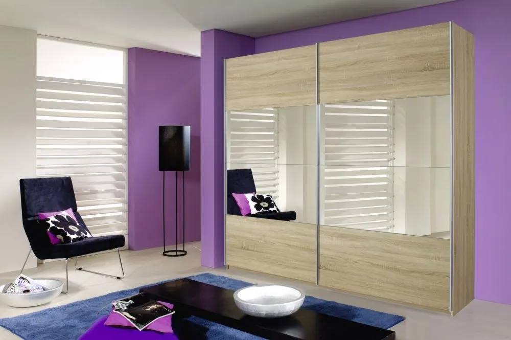 Quadra Sliding Wardrobe with Mirror - MDF, Chipboard