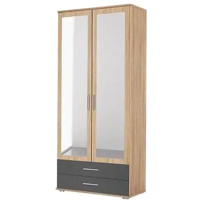 Rasant 2 Door Combi Wardrobe - Sonoma Oak, Metallic Grey
