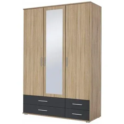 Rasant 3 Door Combi Wardrobe with 4 Drawers - Sonoma Oak
