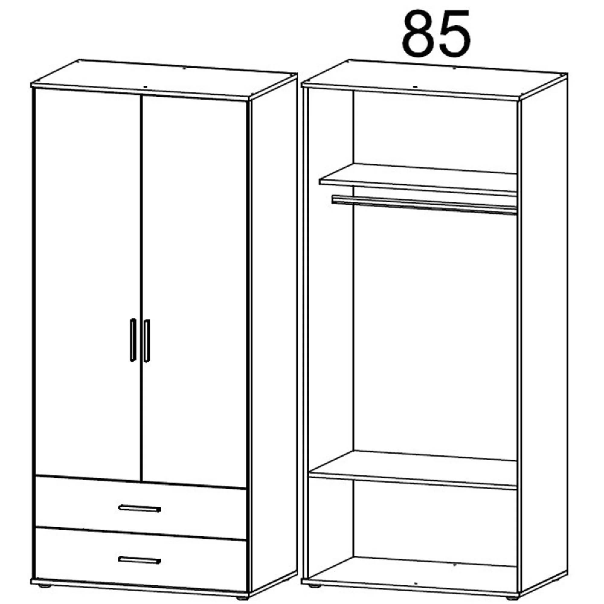 Rasant Extra 2 Door Wardrobe with Drawer - Sonoma Oak