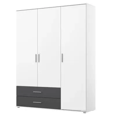 Rasant Extra 3 Door Wardrobe with 2 Drawers - Alpine White image