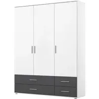 Rasant Extra 3 Door Wardrobe with 4 Drawers - Alpine White
