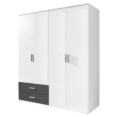 Rasant Extra 4 Door Wardrobe with 2 Drawers - Alpine White