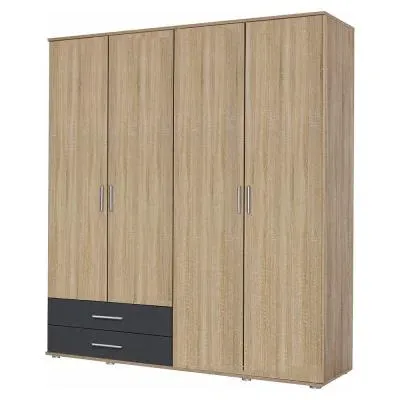 Rasant Extra 4 Door Wardrobe with 2 Drawers - Sonoma Oak