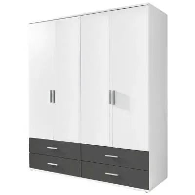 Rasant Extra 4 Door Wardrobe with 4 Drawers - Alpine White