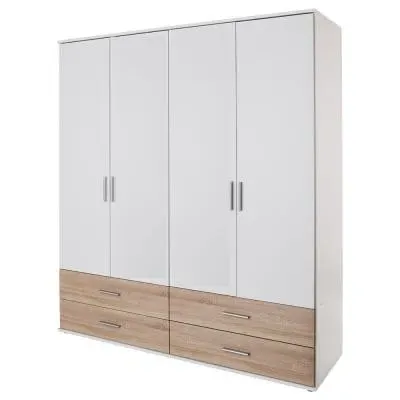 Rasant Extra 4 Door Wardrobe with 4 Drawers - Alpine White