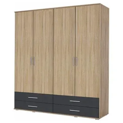 Rasant Extra 4 Door Wardrobe with 4 Drawers - Sonoma Oak