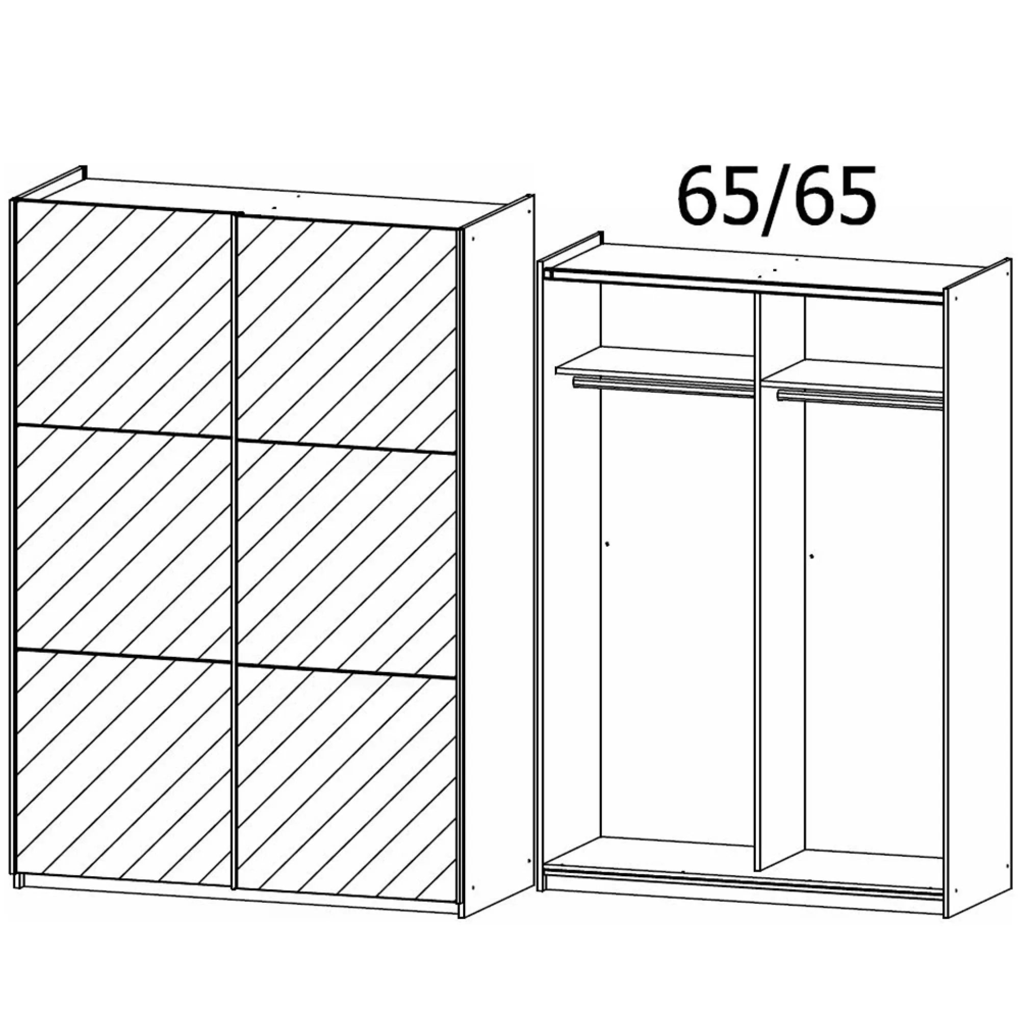 Reflect 131cm 2 Door Mirrored Sliding Wardrobe - Metallic Dark Grey