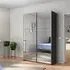 Reflect 131cm 2 Door Mirrored Sliding Wardrobe - Metallic Dark Grey