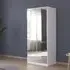 Reflect 2 Door Mirrored Wardrobe with Interior Division - Alpine White