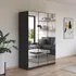Reflect 3 Door Mirrored Wardrobe - Metallic Dark Grey