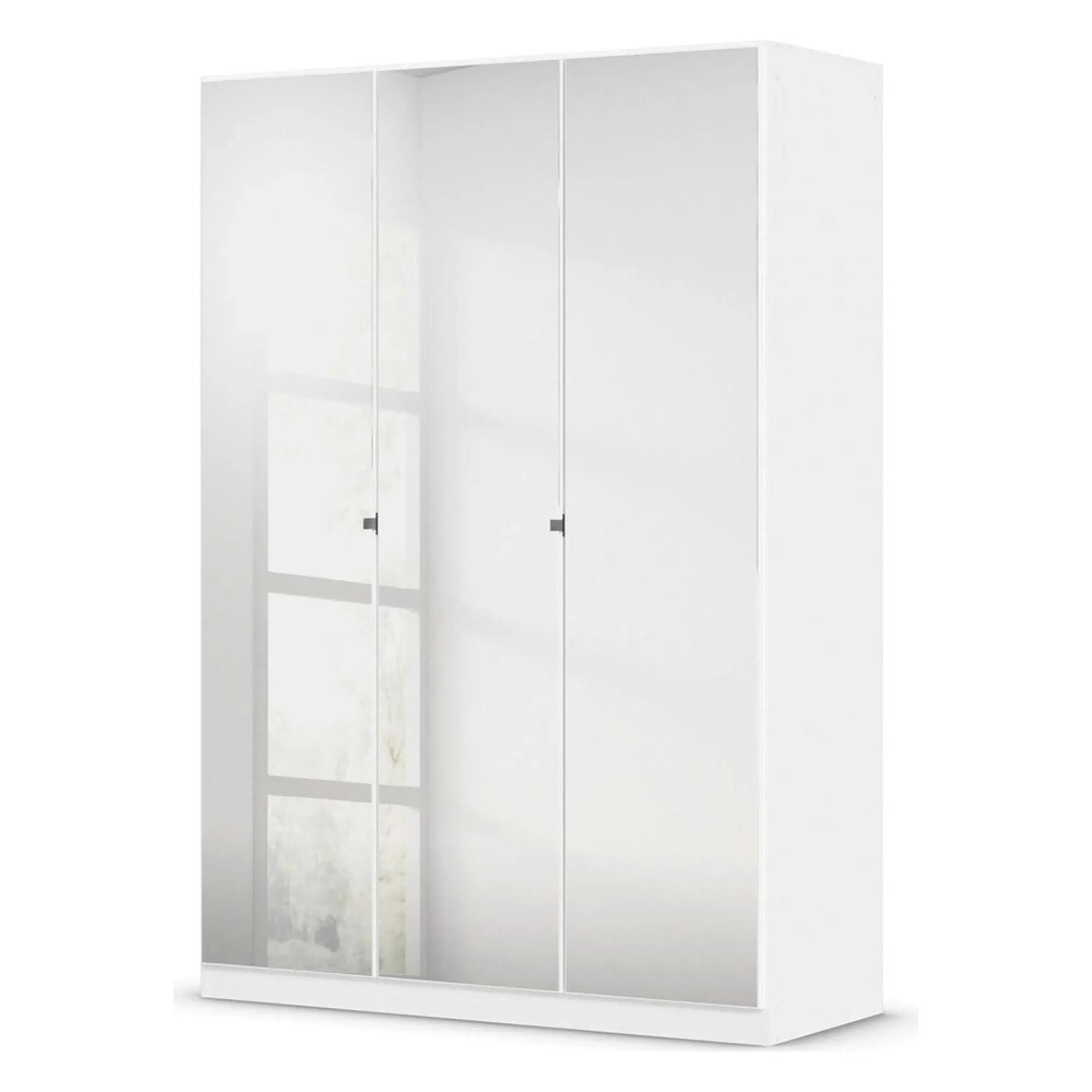 Reflect 3 Door Mirrored Wardrobe with Interior Division - Alpine White