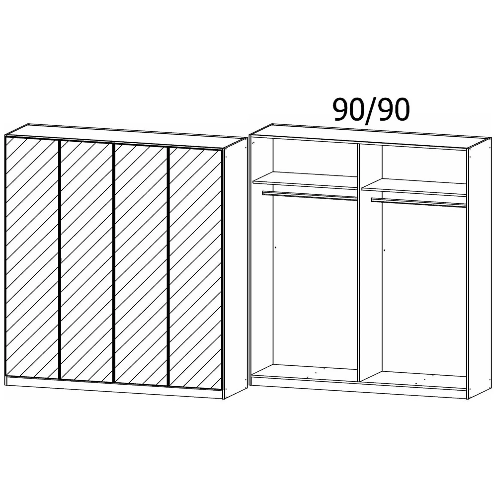 Reflect 4 Door Mirrored Wardrobe - Alpine White