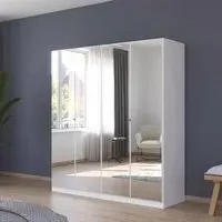 Reflect 4 Door Mirrored Wardrobe - Alpine White