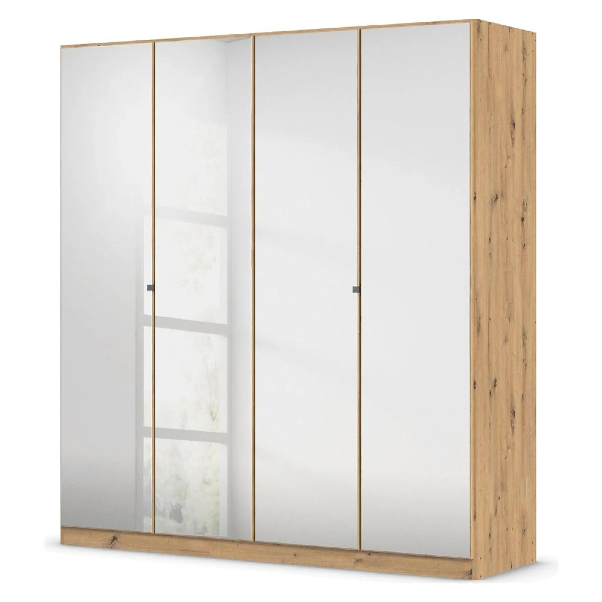 Reflect 4 Door Mirrored Wardrobe - Artisan Oak