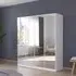 Reflect 4 Door Mirrored Wardrobe with Interior Division - Alpine White