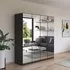 Reflect 4 Door Mirrored Wardrobe with Interior Division - Metallic Dark Grey