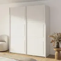 Ruja 175cm 2 Door Sliding Wardrobe with Extras - Alpine White
