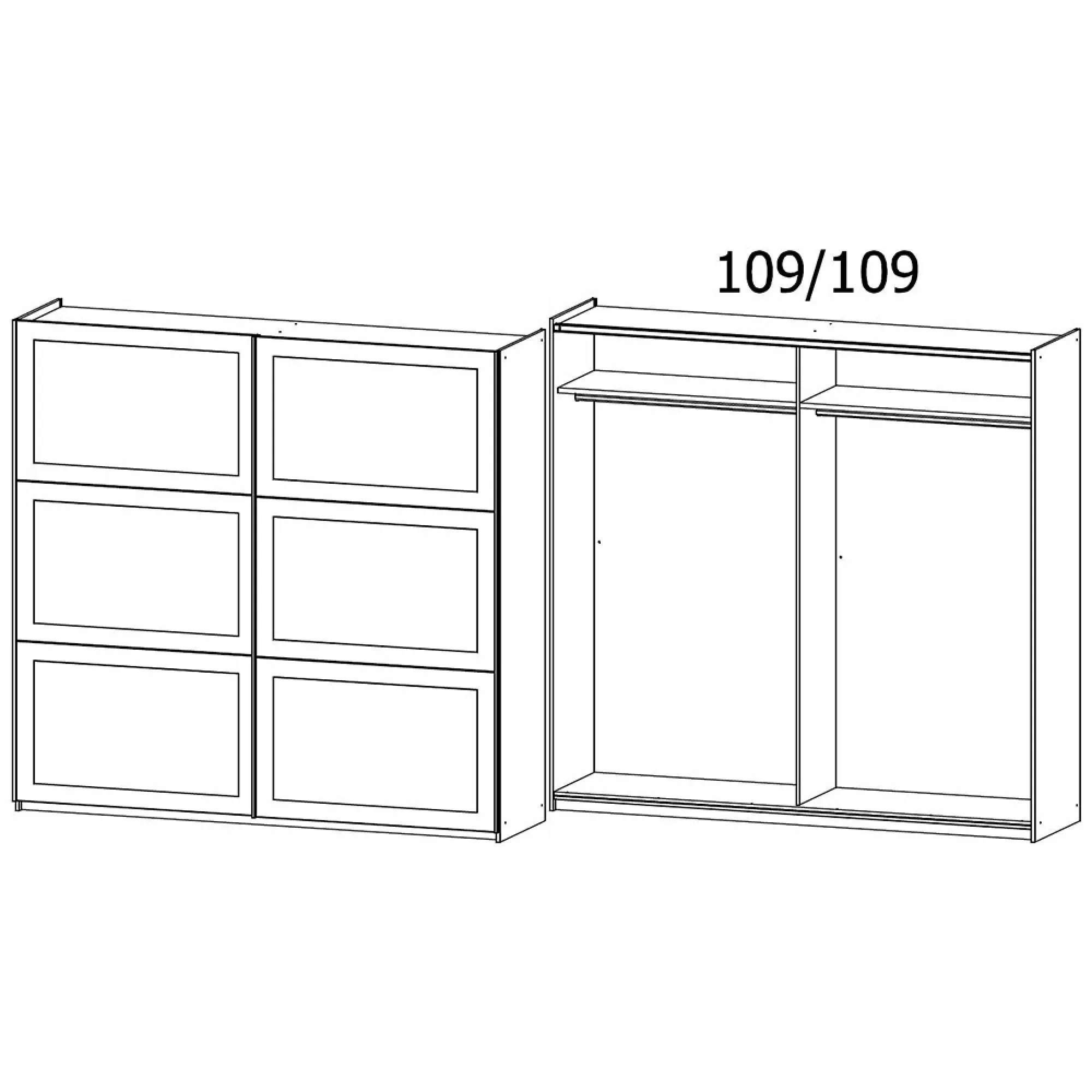 Ruja 218cm 2 Door Sliding Wardrobe - Alpine White