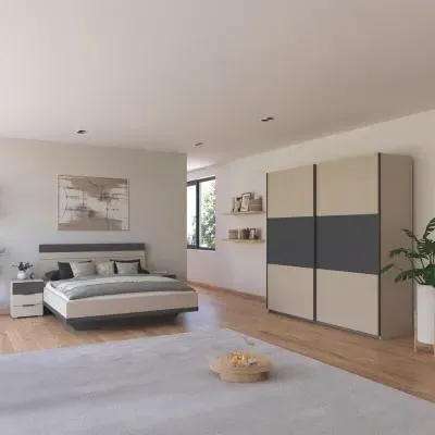 Sajo 180cm Bedroom Set with Wardrobe - Champagne