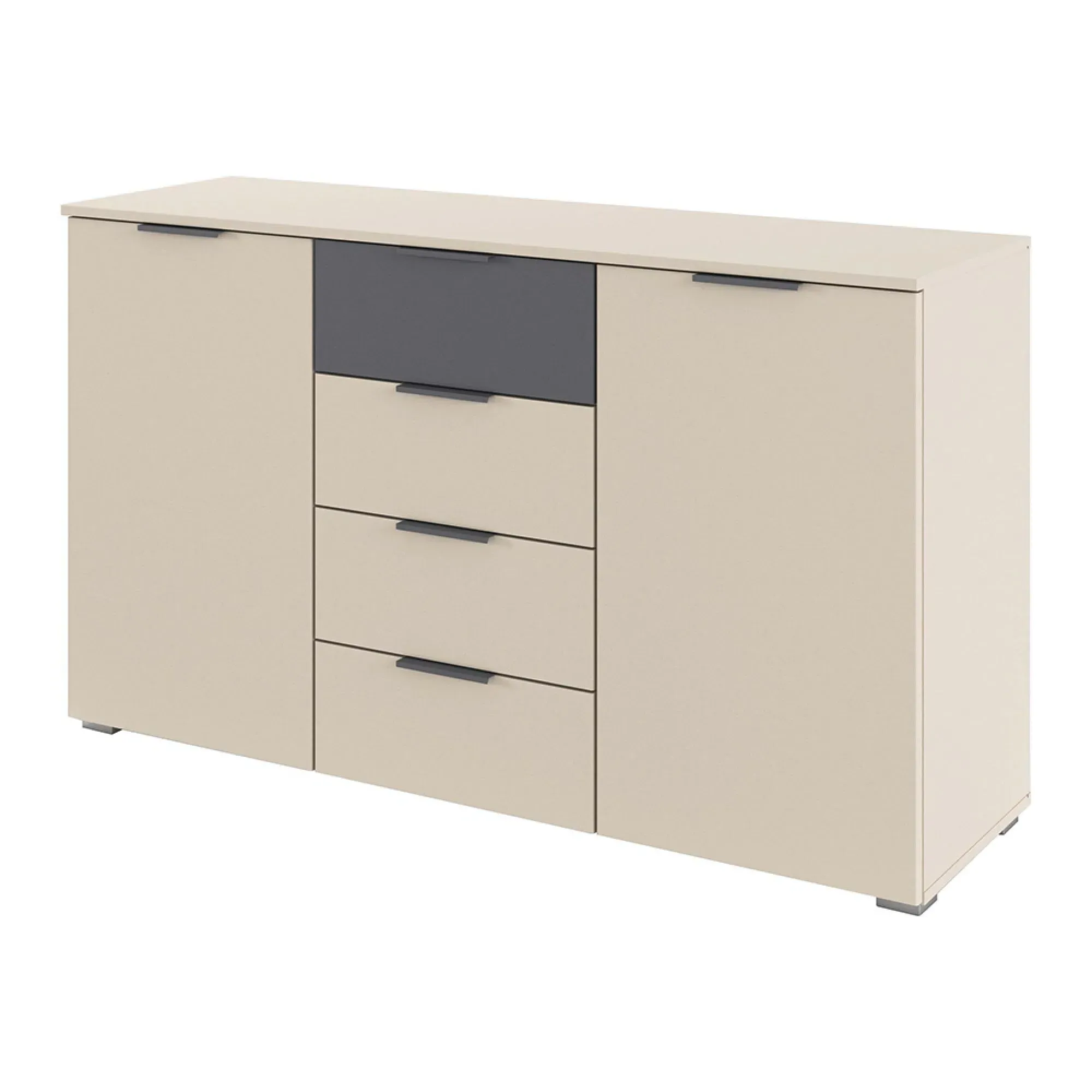 Sajo 2 Door Sideboard - Champagne, Metallic Dark Grey