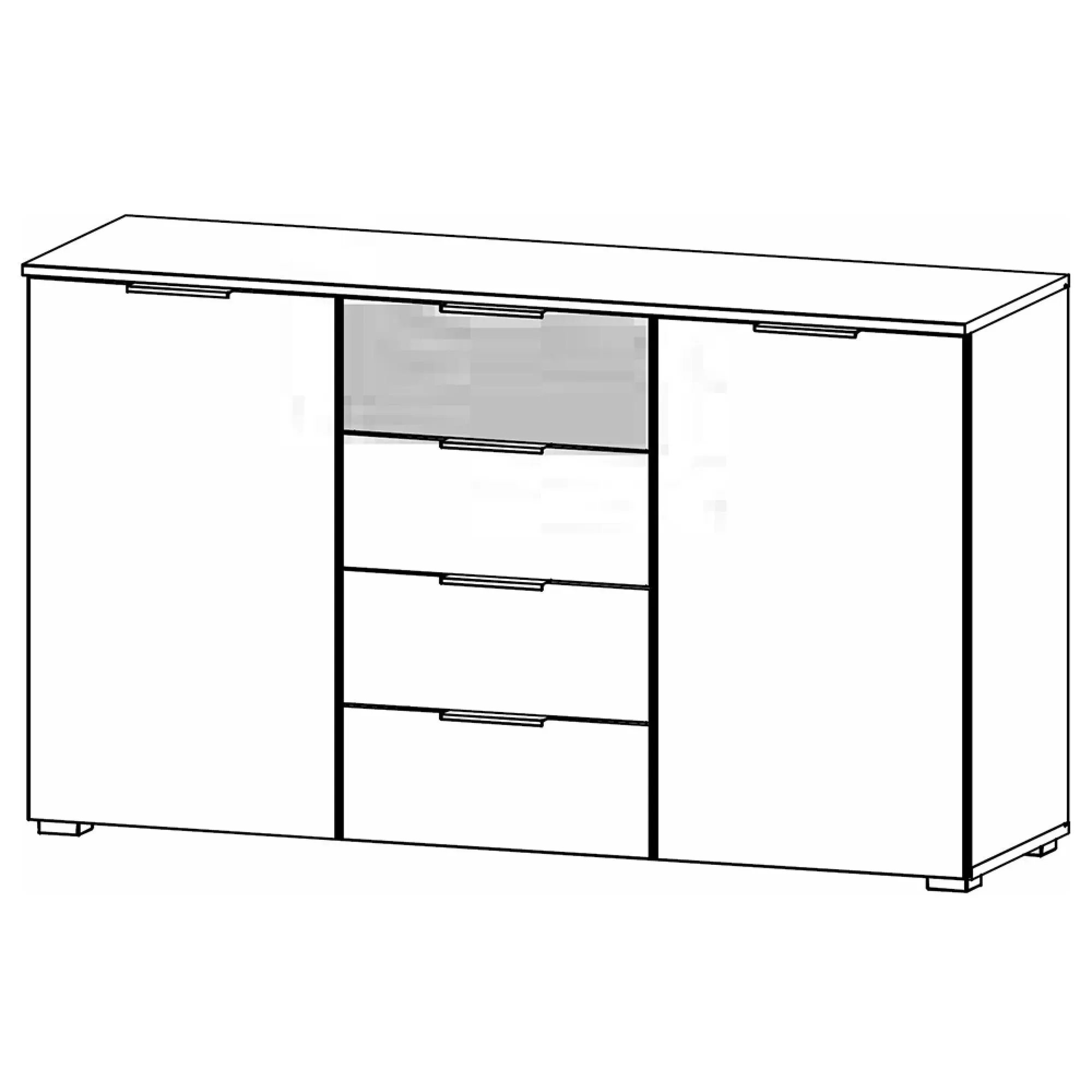 Sajo 2 Door Sideboard - Champagne, Metallic Dark Grey