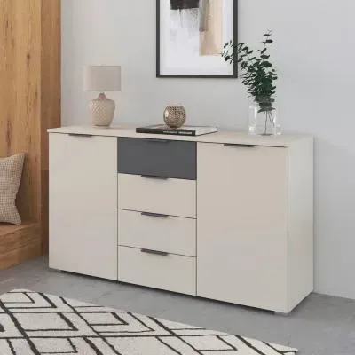 Sajo 2 Door Sideboard - Champagne, Metallic Dark Grey