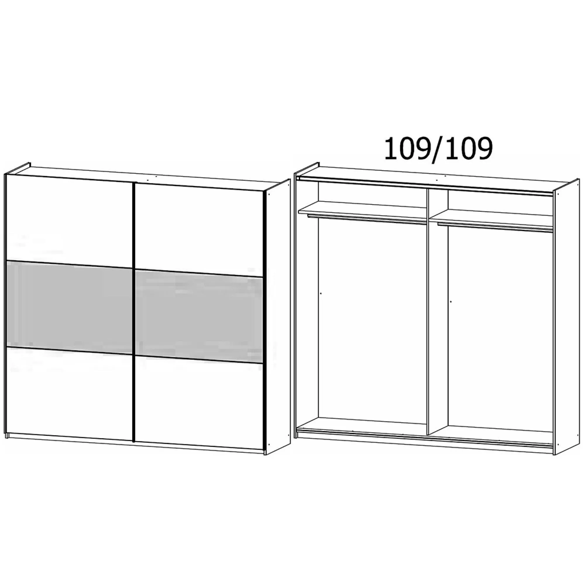 Sajo 218cm 2 Door Sliding Wardrobe - Champagne
