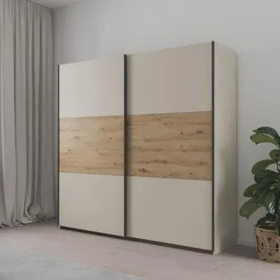 Sajo 218cm 2 Door Sliding Wardrobe - Champagne
